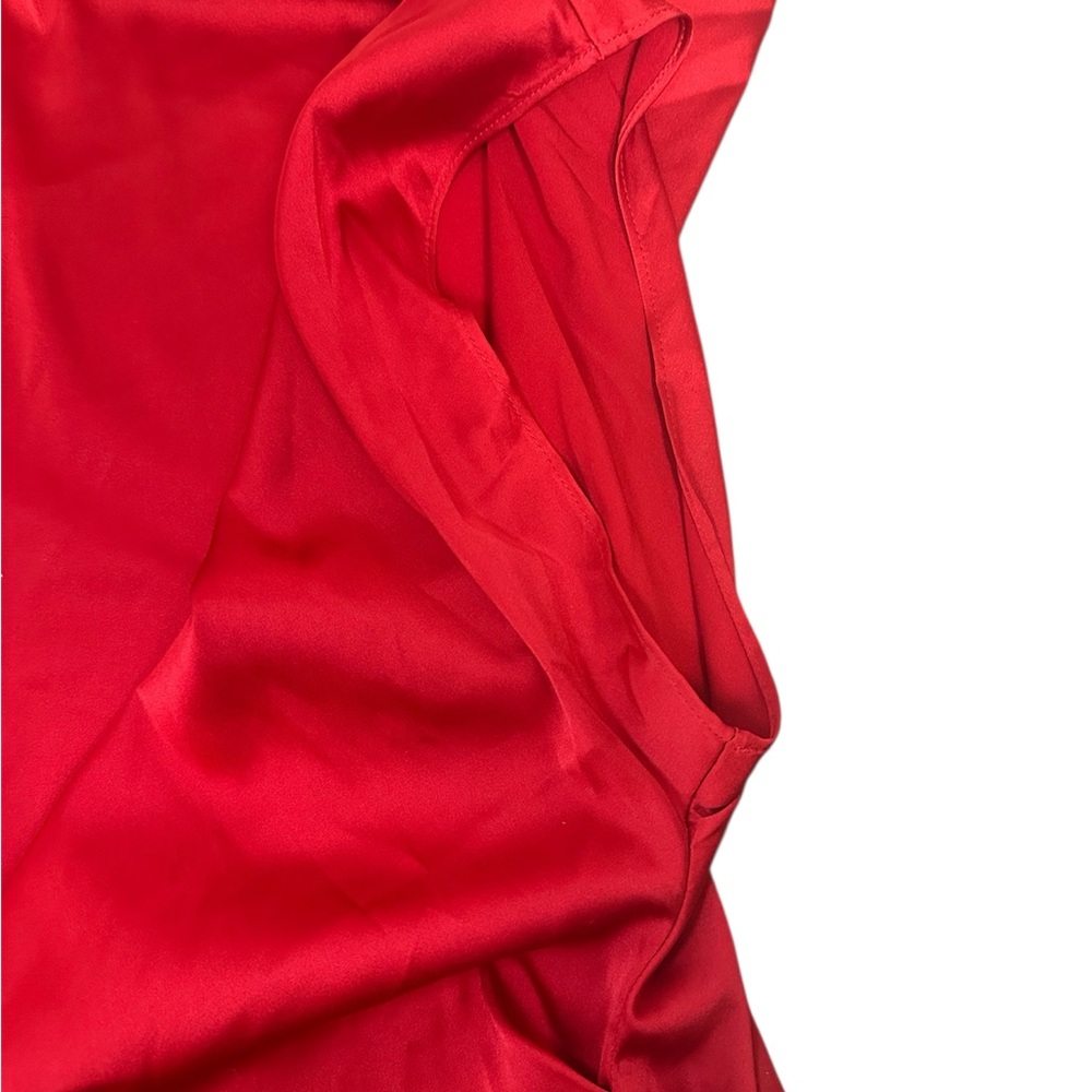 Bold Elements Red Asymmetrical Sleeveless Blouse - image 3